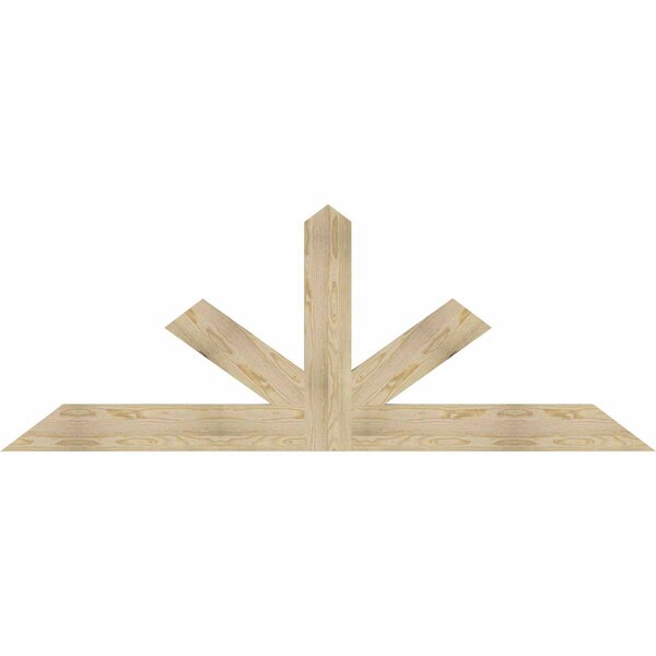 Ekena Millwork Saratoga Rough Sawn Timber Gable Bracket, Douglas Fir, 84"W x 31"H x 2"D x 6"F, 9/12 Pitch GBW084X31X0206SAR00RDF - main